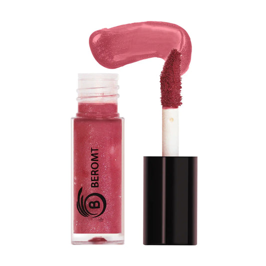 Beromt lip gloss bottle with swatch - Pink Diamond