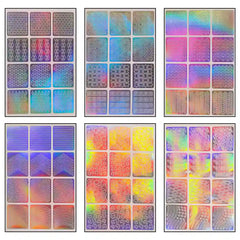 HOLOGRAPHIC NAIL STICKERS (Set of Random 20 Sheet)