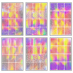 HOLOGRAPHIC NAIL STICKERS (Set of Random 20 Sheet)
