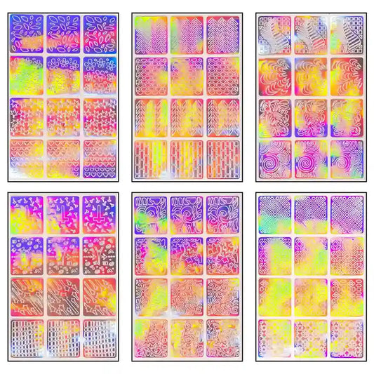 HOLOGRAPHIC NAIL STICKERS (Set of Random 20 Sheet)