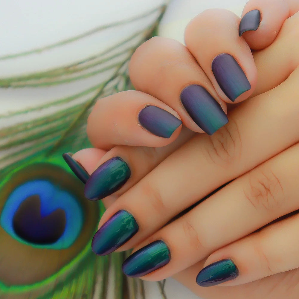 black base multichrome nail polish
