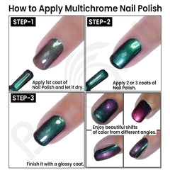 Application of multihrome nail polish-step by step application of nail polis