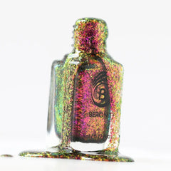 Chrome nail polish with flakes