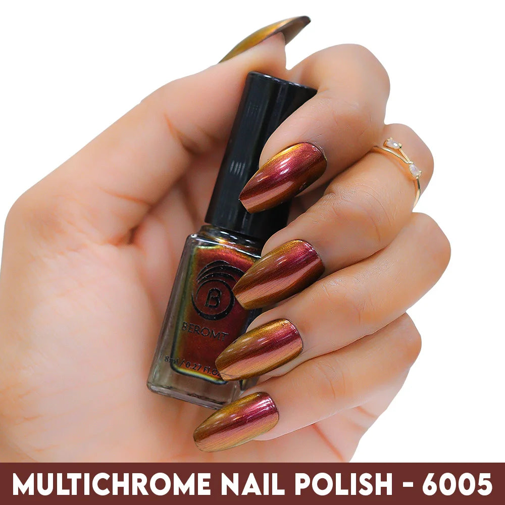 Gold Red Purple Green shifting nail polish