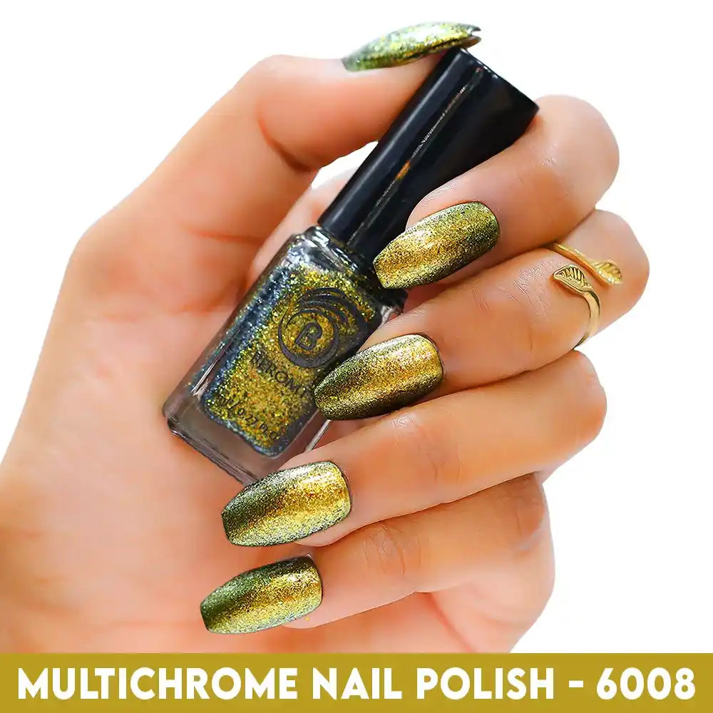 Gold to Green color shifting nail polish