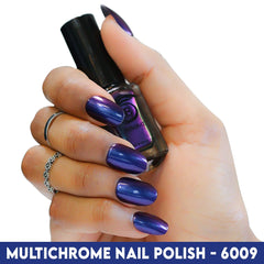 inspired Royal Purple to Red chrome nail polish
