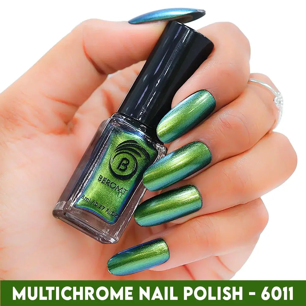 Gold Green Blue Shift Multichrome Nail Polish