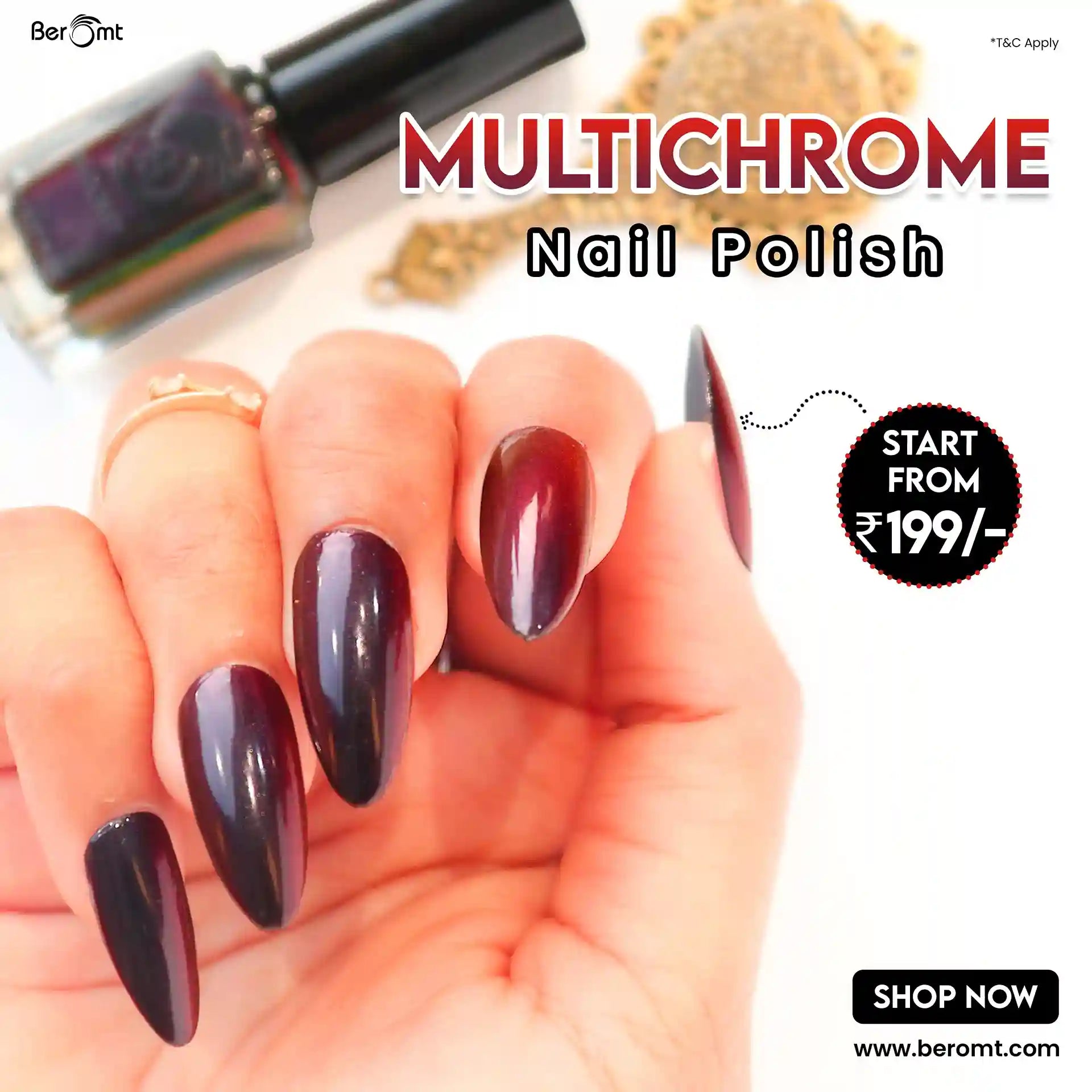 multichrome nail polish with color-shifting effect in just 199