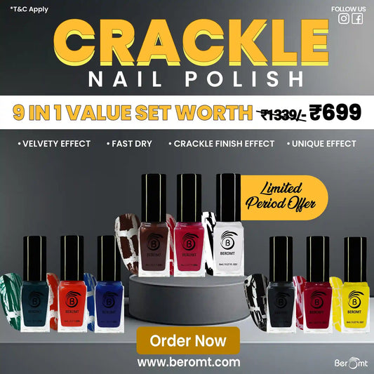 Crackle Nail Polish Value Sets Combo of 9