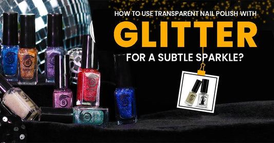 Transparent nail polish with glitter 