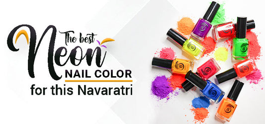 Neon Nail Polish for Navaratri