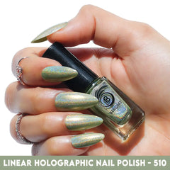 LINEAR HOLOGRAPHIC FOREST GLITTER NAIL POLISH  BNP 510