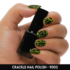 Black nail polish with green shading 