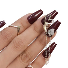 DOUBLE CHAIN CHARM BRIDAL NAILS - (NAIL KIT INCLUDED)