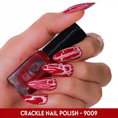 Bold Red and white crackle nail polish