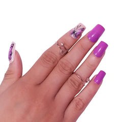 PRINTED BUTTERFLY NAILS -  784 (NAIL KIT INCLUDED)