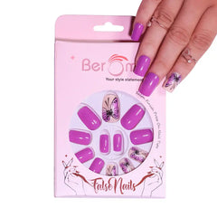 PRINTED BUTTERFLY NAILS -  784 (NAIL KIT INCLUDED)