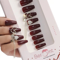 DOUBLE CHAIN CHARM BRIDAL NAILS - (NAIL KIT INCLUDED)