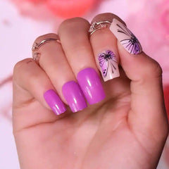 PRINTED BUTTERFLY NAILS -  784 (NAIL KIT INCLUDED)