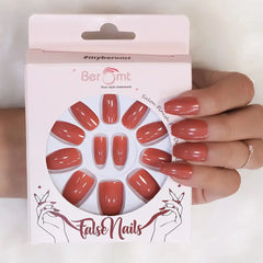 SHORT GLOSSY NAILS-(NAIL KIT INCLUDED)