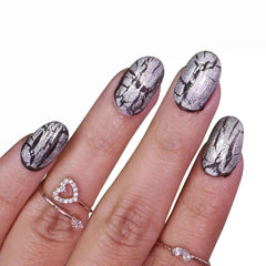 Unique Look with Silver Crackle Nail Polish