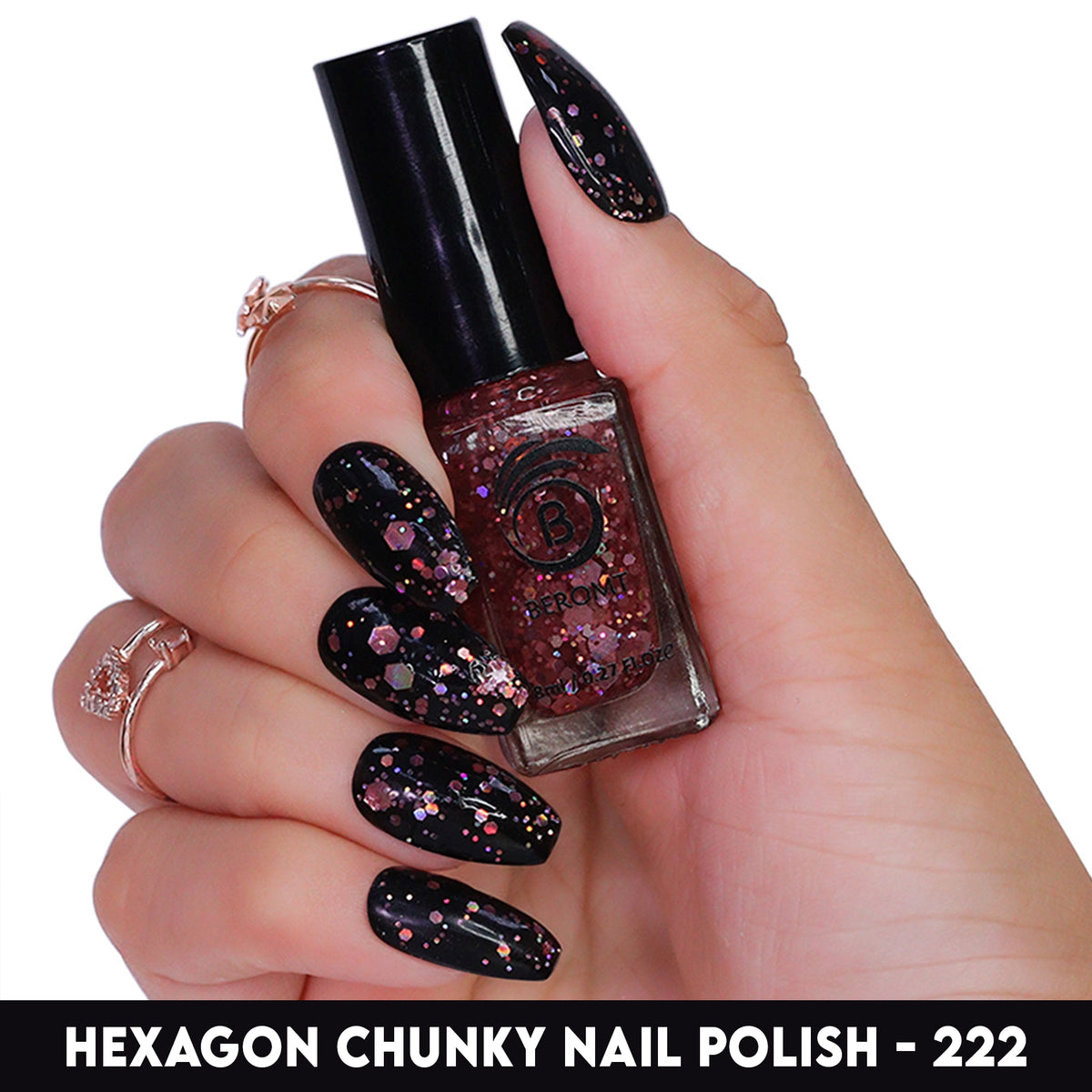 HEXAGON CHUNKY NAIL POLISH