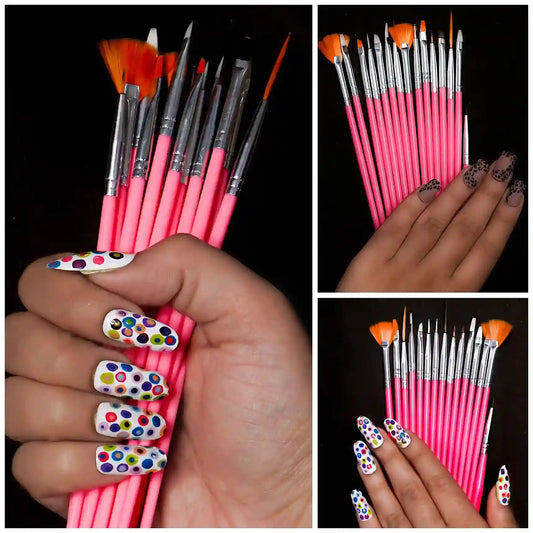 NAIL ART BRUSHES SET OF 15 BNAB15D