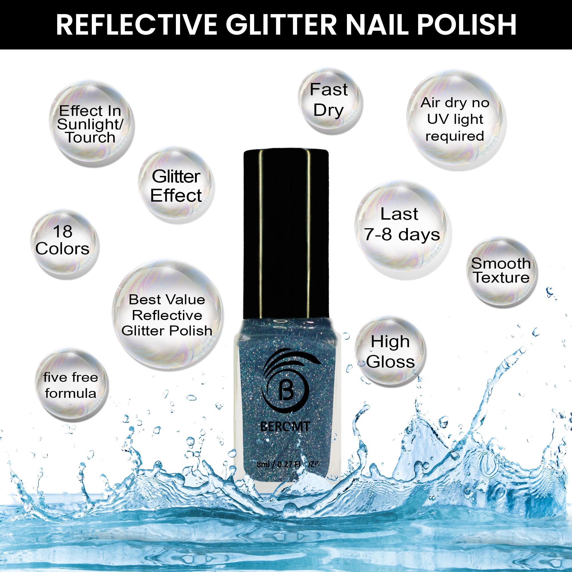 Buy ILLUMOR Hi Shine Collection Nail Polish (Blue Lagoon) Textured Finish,  10ml Online at Low Prices in India - Amazon.in