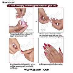 SHORT GLOSSY NAILS-(NAIL KIT INCLUDED)