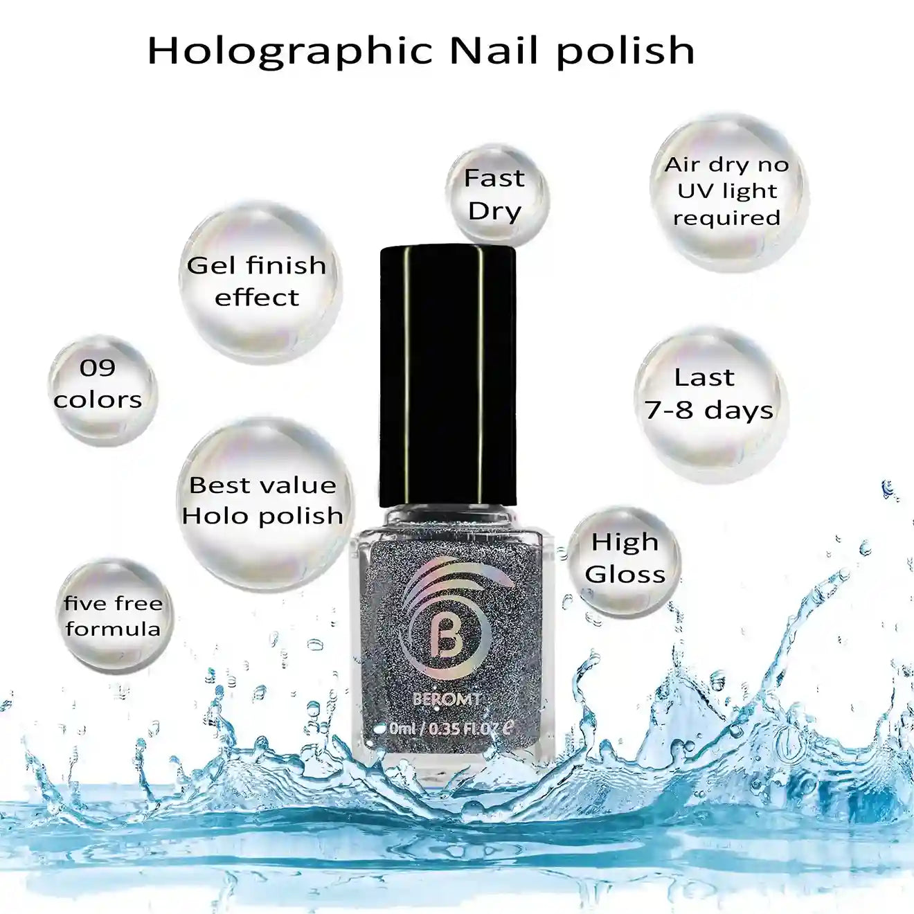 SCATTERED HOLOGRAPHIC NAIL POLISH