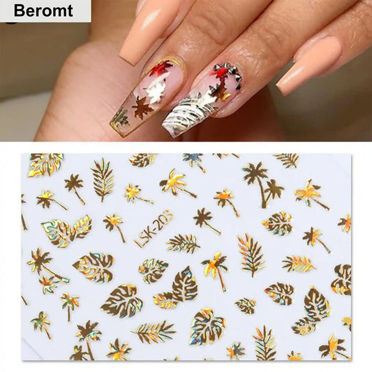 BEROMT NAIL STICKERS GOLD 111 - (SET OF ANY RANDOM 3)