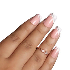 PLAIN LONG SQUARE FRENCH TIPS (NAIL KIT INCLUDED)