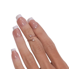 PLAIN LONG SQUARE FRENCH TIPS (NAIL KIT INCLUDED)