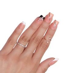 PLAIN LONG SQUARE FRENCH TIPS (NAIL KIT INCLUDED)