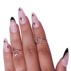 FRENCH BLACK & WHITE NAILS (NAIL KIT INCLUDED)