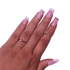 PLAIN LONG SQUARE FRENCH TIPS (NAIL KIT INCLUDED)