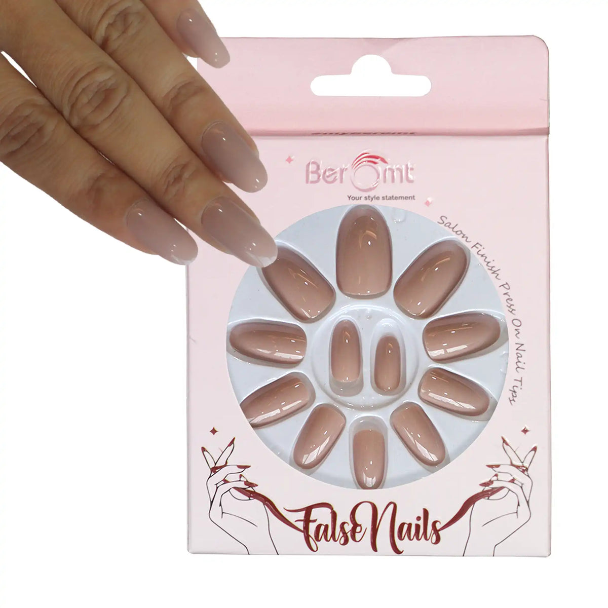 GLOSSY OVAL NAILS (NAIL KIT INCLUDED)