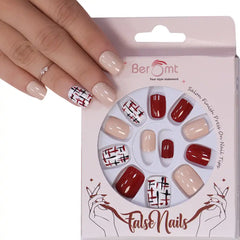 PRINTED SHORT SQUARE NAILS - (NAIL KIT INCLUDED)