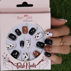 PRINTED SHORT SQUARE NAILS - (NAIL KIT INCLUDED)