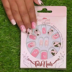 KIDS PINK FALSE NAILS (NAIL KIT INCLUDED)