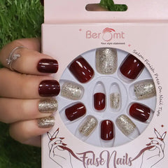 GLITTER SMALL SQUARE NAILS (NAIL KIT INCLUDED)