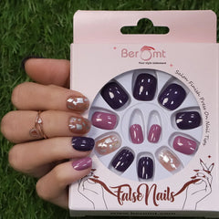 PRINTED SHORT SQUARE NAILS - (NAIL KIT INCLUDED)