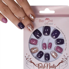 PRINTED SHORT SQUARE NAILS - (NAIL KIT INCLUDED)