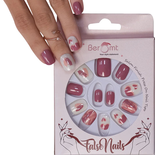 PRINTED HEART NAILS - (NAIL KIT INCLUDED)