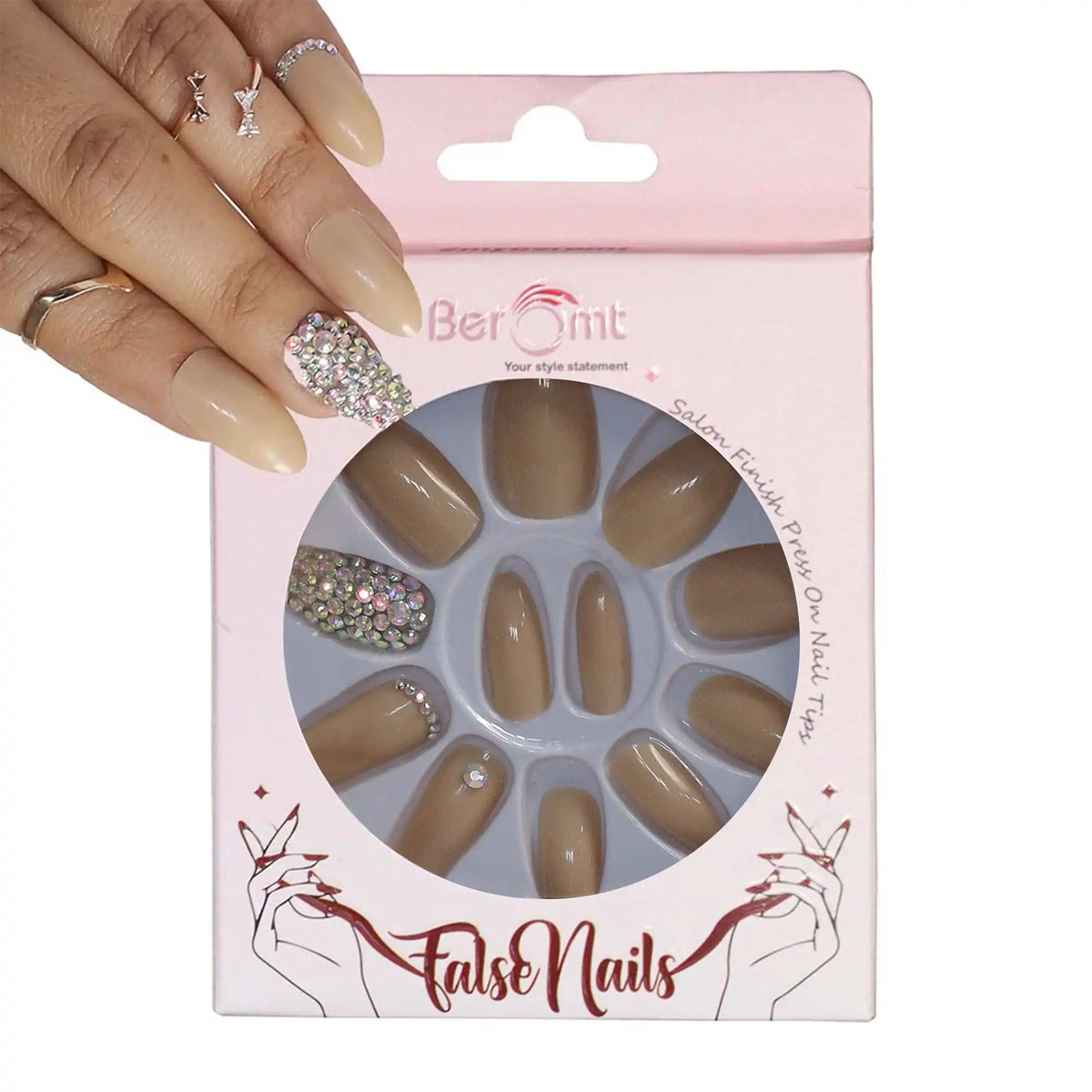 BRIDAL RHINESTONE NAILS -1 (NAIL KIT INCLUDED)