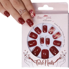 PRINTED SHORT SQUARE NAILS - (NAIL KIT INCLUDED)