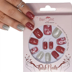 GLITTER SMALL SQUARE NAILS (NAIL KIT INCLUDED)