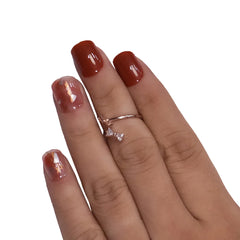 PRINTED SHORT SQUARE NAILS - (NAIL KIT INCLUDED)