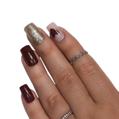 GLITTER LONG SQUARE NAILS (NAIL KIT INCLUDED)