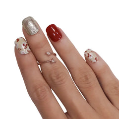 GLITTER SMALL SQUARE NAILS (NAIL KIT INCLUDED)